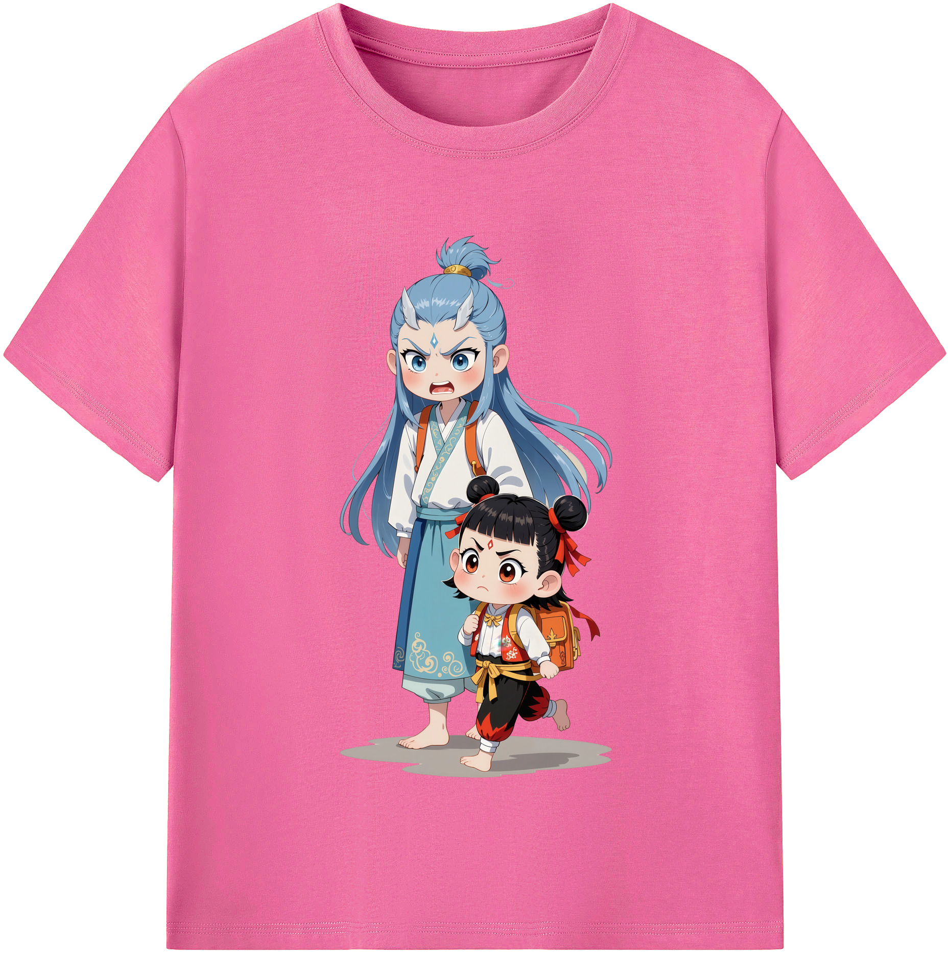 （画像用） Ne Zha 2 ナタ 魔童の大暴れ レディースカジュアルプリントTシャツ（綿100％）